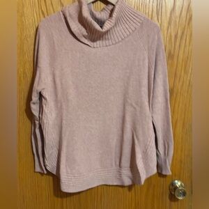 Women’s super soft wool blend‎ cowl neck sweater sz large zipper detail at sides